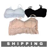 Bralette MANCYFIT Lace Padded Bandeau 3 Pack L