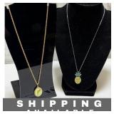 Dolphin and Pineapple Necklace Lot of 2