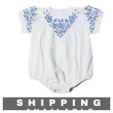 White Romper Baby Knit Embroidered Blue 2T New