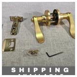 Door Knob Set Lever Wave Handle Gold New