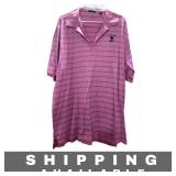 Polo Shirt Divots Emerald Golf Pink Striped XL