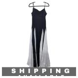 Summer Formal Dress Sleeveless Black & White Large
