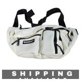 Shilaein White & Black Nylon Fanny Pack
