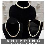 Necklace Bohemian Style Shell Chips White Lot of 3