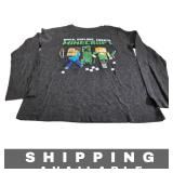 Long Sleeve Minecraft Jumping Beans T Shirt Gray 8