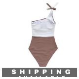 CUPSHE One Piece Color Block One Shoulder L New