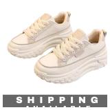 Leather Chunky Platform Sneakers 9 1/2 Inch New