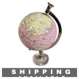 Pink World Globe Map 10 Inches