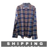 Shirt Nautica Classic Fit Plaid Flannel Navy XXL