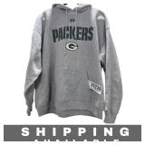 Hoodie Green Bay Packers Sweatshirt Gray Large