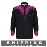 Western Shirt 3D Printed Long Sleeve Men 2XL