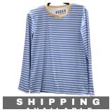 Long Sleeve Shirt Blue & White Stripes Medium