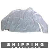 White Satin Long Sleeve Blouse Shein Small New