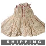 Beige & Red Dress Bonpoint Gisèle Print 4T New