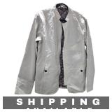 White Zip Up Jacket w/ Internal Paisley Pattern XL