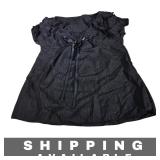 Top Y2K Coquette Lace Bow Graphic Black S