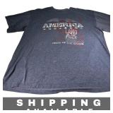 T Shirt USA Patriotic Land of the Free Blue Men