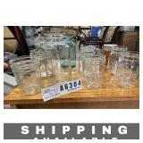11 Glass Mason Jars Ball Perfect Blue No Lids