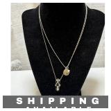 Flip Flop Sandals & Sand Dollar Necklace Lot of 2