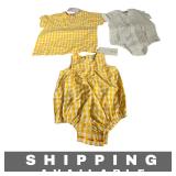 Baby Set Ali Plus SS25 Yellow Gingham Onesies & T