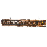 75 x 11 Inch Hand Carved Wooden Sign WOODSTOCK