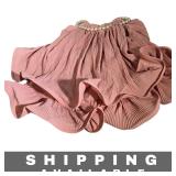 Blouse Halter Chiffon Beaded Pink One Size