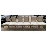 Upholstered Dining Chairs with Pink Cover Lot of 6