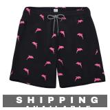 Pink Dolphin Print Quick Dry Swim Trunks M New