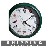 Wall Clock Singing Bird 25th Anniversary Green