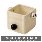 Glossy Cream Ceramic Table Organizer Box New