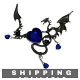 Pendant Dragon Heart with Blue Crystal Heart