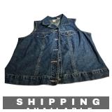 Dark Denim Vest Sleeveless Size Large