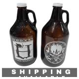 2 Amber Glass Beer Growler Jugs Horrocks Michigan