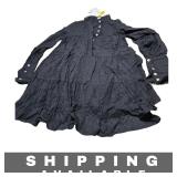 Mini Dress Eyelet Lace Tiered Black Button Front S