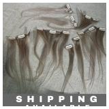 Hair Extensions Clip Ash Blonde Straight Lot of 8