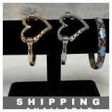 Bangle Bracelet Heart Design Lot of Three