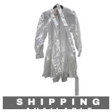 Dress Eyelet Lace Button Front White M New