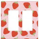 $15 Red Strawberry Fruit 2 Gang Double Rocker Ligh