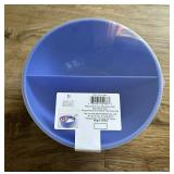 QTY-2 Split Bowl Divider Blue Cereal