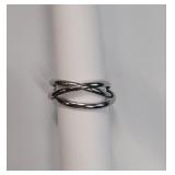 $20 Silvertone Ring Size 8