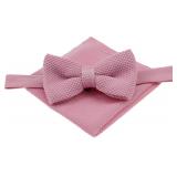 $14 Mens Plain Knitted Bowtie and Pocket Square Se
