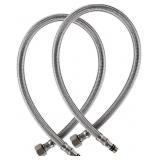 24-Inch Faucet Connector, Braided Stainless Steel