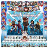 $27 Birthday Party Supplies, Cartoon Theme, Red, B