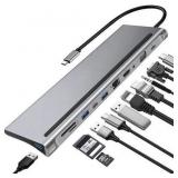 $45 11-In-1 Multi-Interface Type-C Docking...