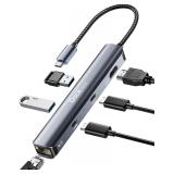 $40 USB C Hub Ethernet,6 in 1 Laptop Docking...
