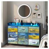$120 Dresser for Bedroom with 9 Drawers Van Gogh D
