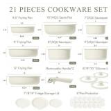 $110 CAROTE 21pcs Detachable Handle Pots and Pan S
