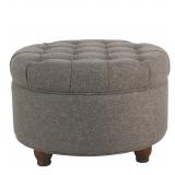 $270 HomePop Casual Woven Solid Dark Gray Round St
