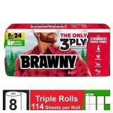 $30 Brawny Tear-a-Square 3-Ply Paper Towels, 8 Tri