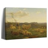 $26 Balgardekor Vintage Sheep on the Hill Painting